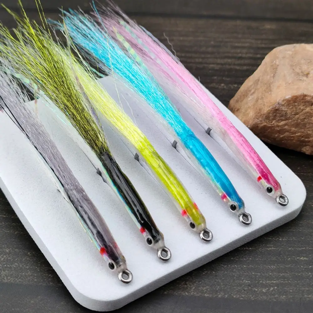 Stainless Hooks Fly Fishing Sand Eel Realistic Fish Eye Sand Eel Pattern Surf Candy Fly Lure Surf Candy Design 3D Realistic