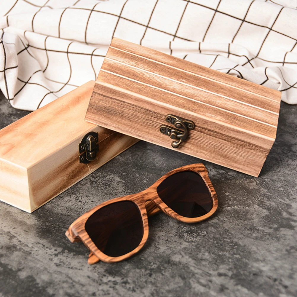 

Wooden Alloy Sunglasses Case Eyeglasses Box Protective Bamboo Storage Container for Men Women Fashion Eyewear Holder