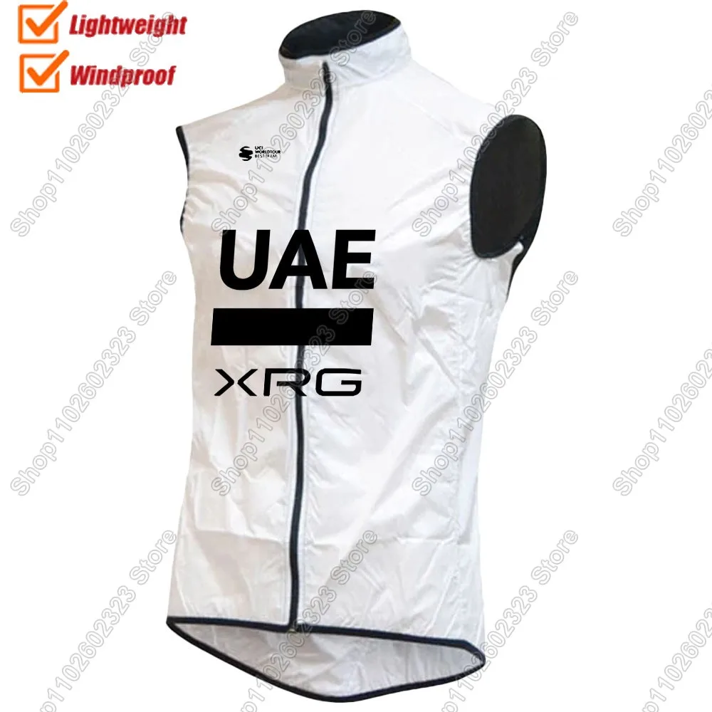2025 branco equipe dos Emirados Árabes Unidos Ciclismo Colete À Prova de Vento Homens Colete de Vento Italia França Tour Bike Jersey Sem Mangas Roupas MTB Ciclismo Maillot