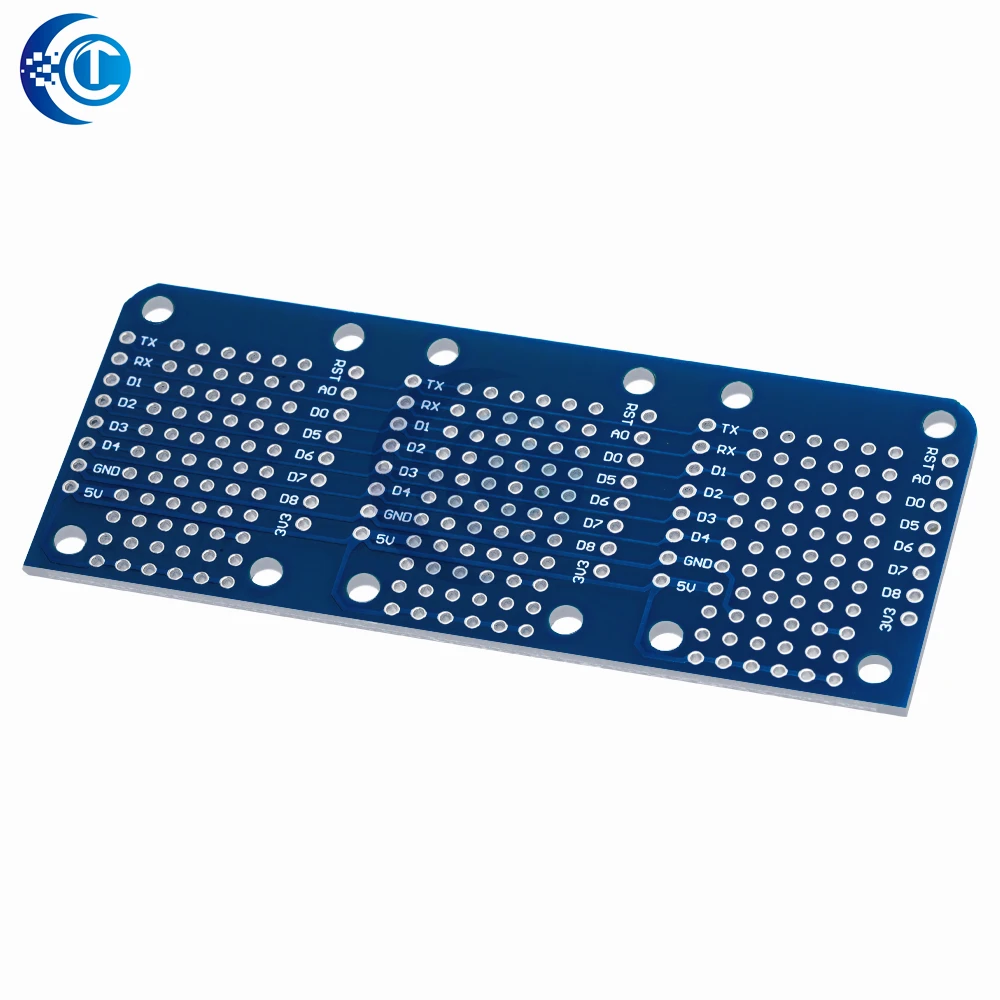Escudo triplo para WeMos D1 Mini, Dual Sided, Perf Board para Arduino, ProtoBoard compatível