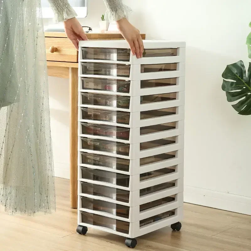 

Multi layer storage box, storage cabinet, drawer type, movable with wheels, document manicure storage, under the table makeup