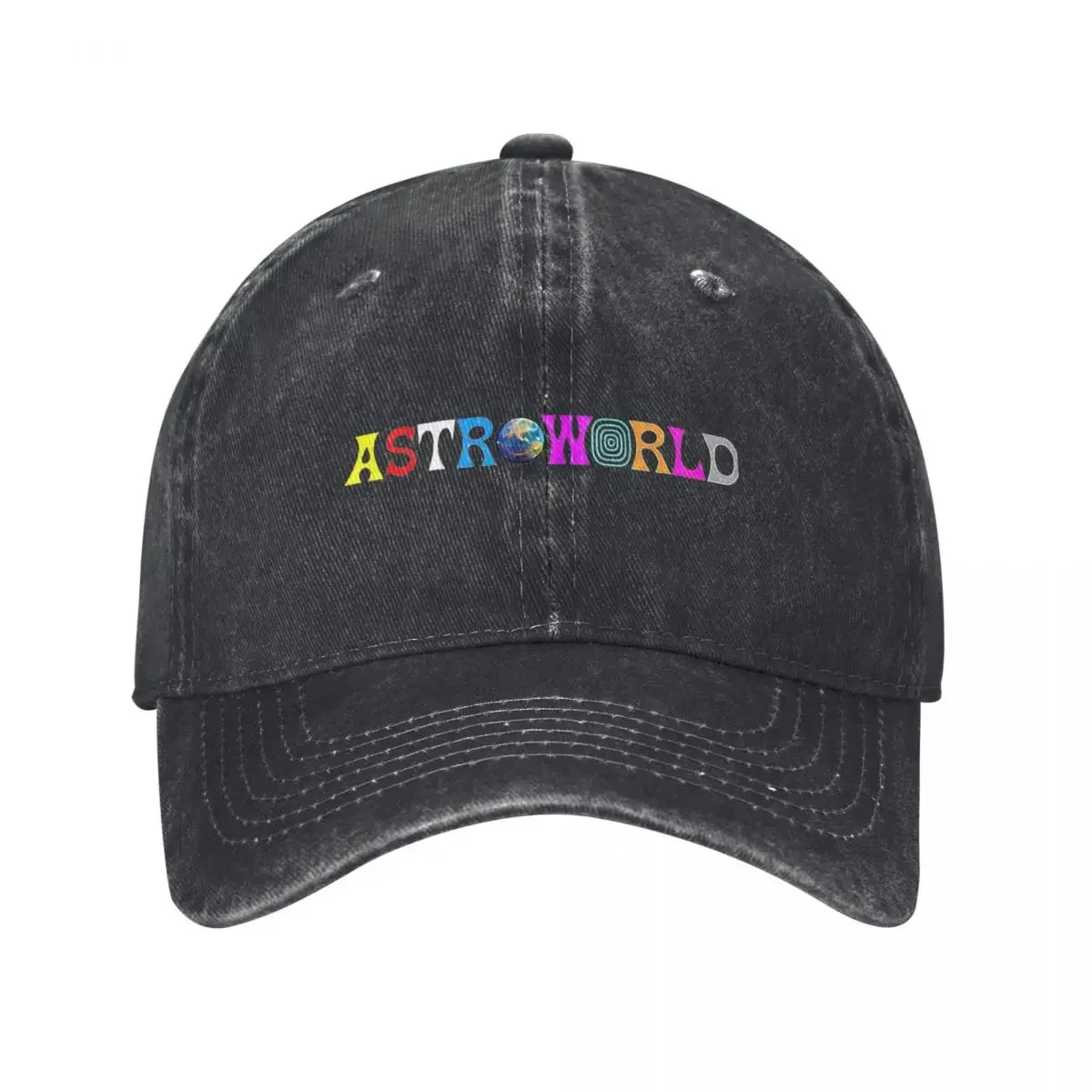 Astroworld Letter Earth Unisex Baseball Cap Music Album Distressed Washed Hats Cap Classic Outdoor Running Sun Cap