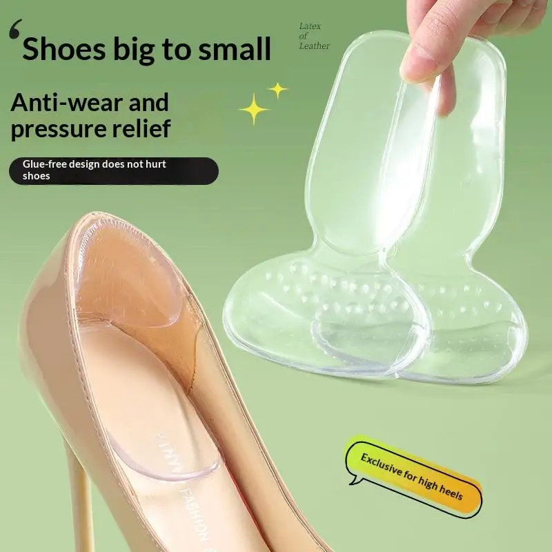1 Pair Invisible Silicone High Heel Protector Stickers Insoles Women Heel Pain Relief Antiwear Shoe Pads