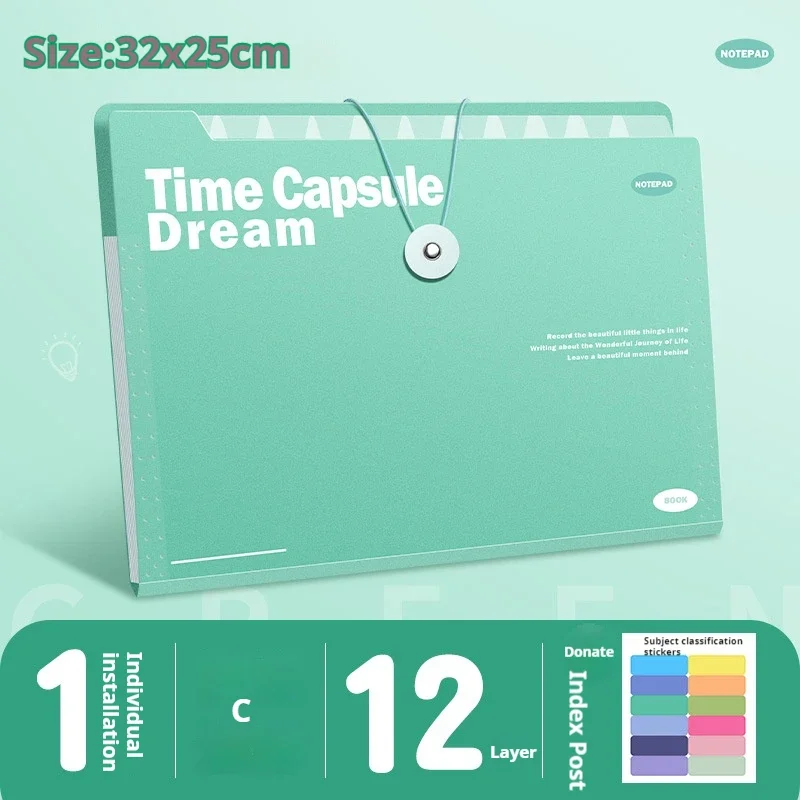 5/8/12 Pockets A4 File Folder Test Paper Storage Folder Portable Waterproof File Organizer Large Capacity Classified Portfolio