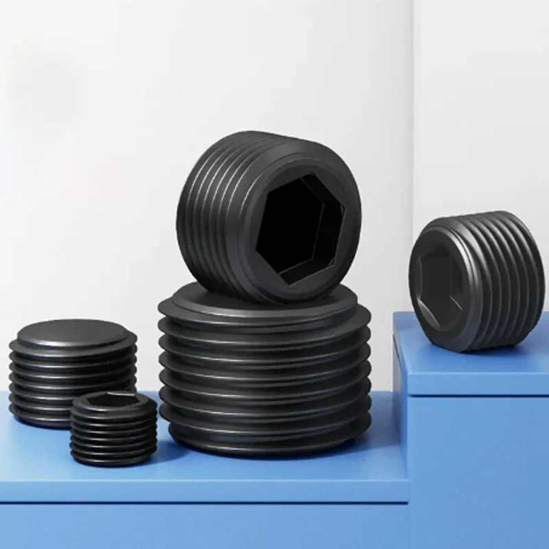 M10 M12 M14 M16 M18 M20 M22 M24 M26 M27 M28-M33 Grade 12.9 Black Carbon Steel Countersunk Hex Socket End Plug End Cap Hydraulic