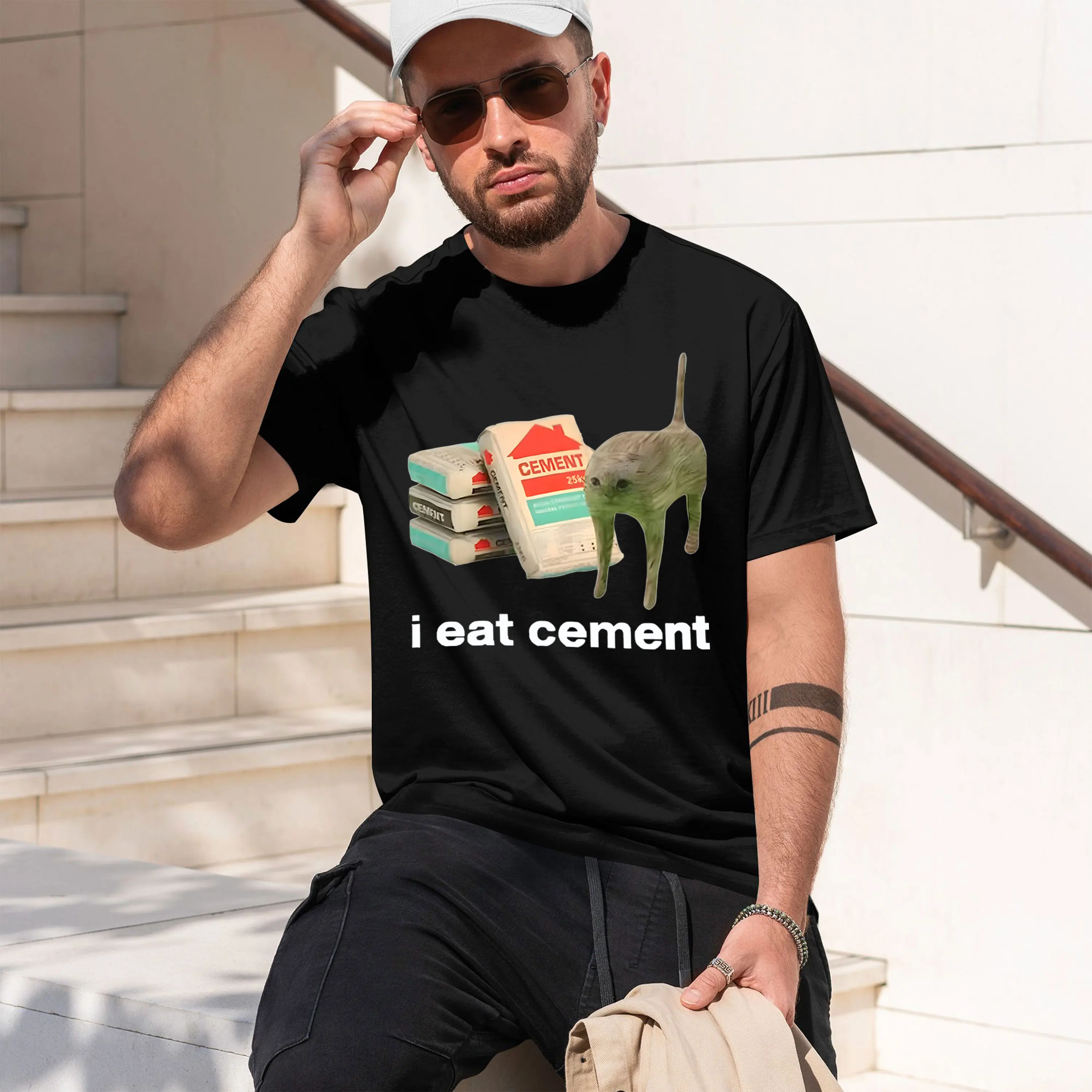 i eat cement 2026 New Model Men’s Short-sleeve crewneck T-Shirt Classic Casual Multiple Colors and Sizes for Daily Wear All-Day