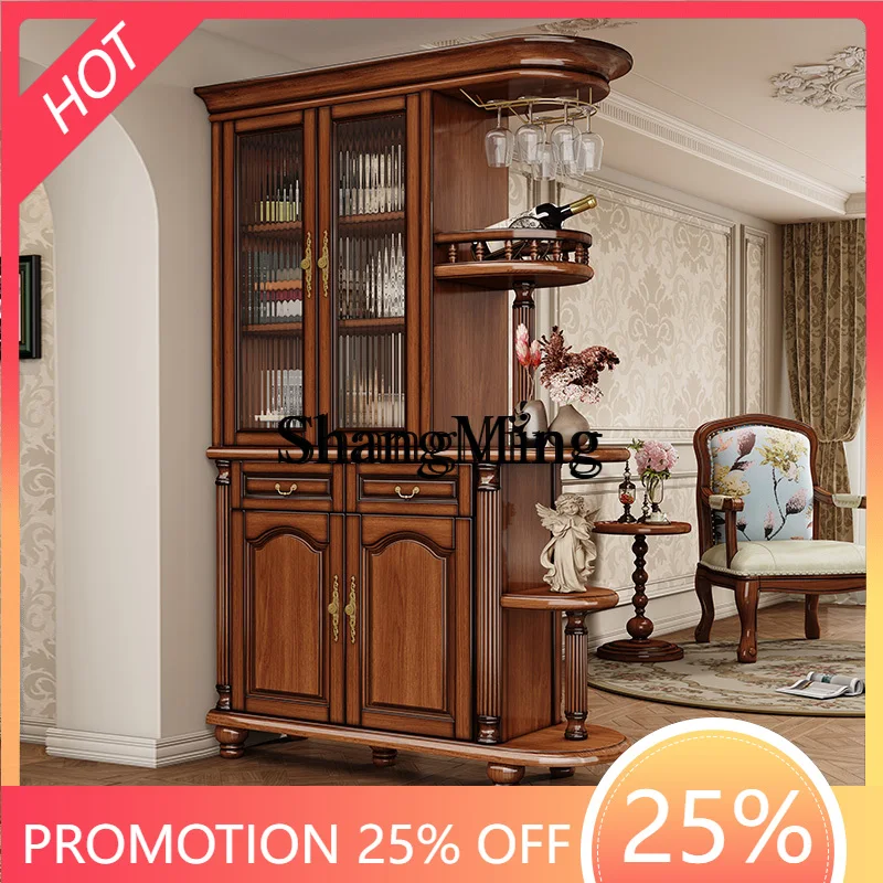

CL living room cabinet solid wood living room partition cabinet against the wall entrance cabinet