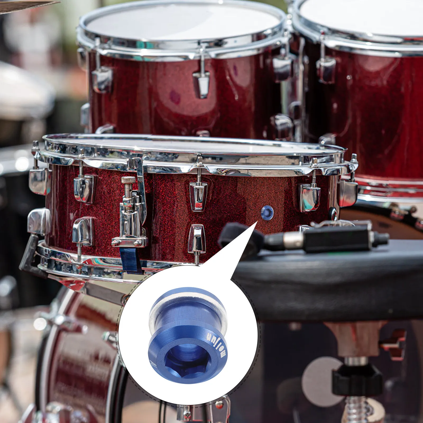 

Drum Air Vent Screws Blue Anodized Aluminum Alloy Snare Drum Ventilation Fix Performance Enhancement Kit for Band School Stage