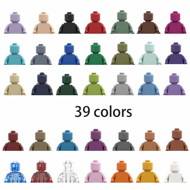 12 pièces bricolage couleur unie Mini blocs de construction sans encre 39 couleurs blocs de construction de caractères MOC accessoires jouets pour enfants