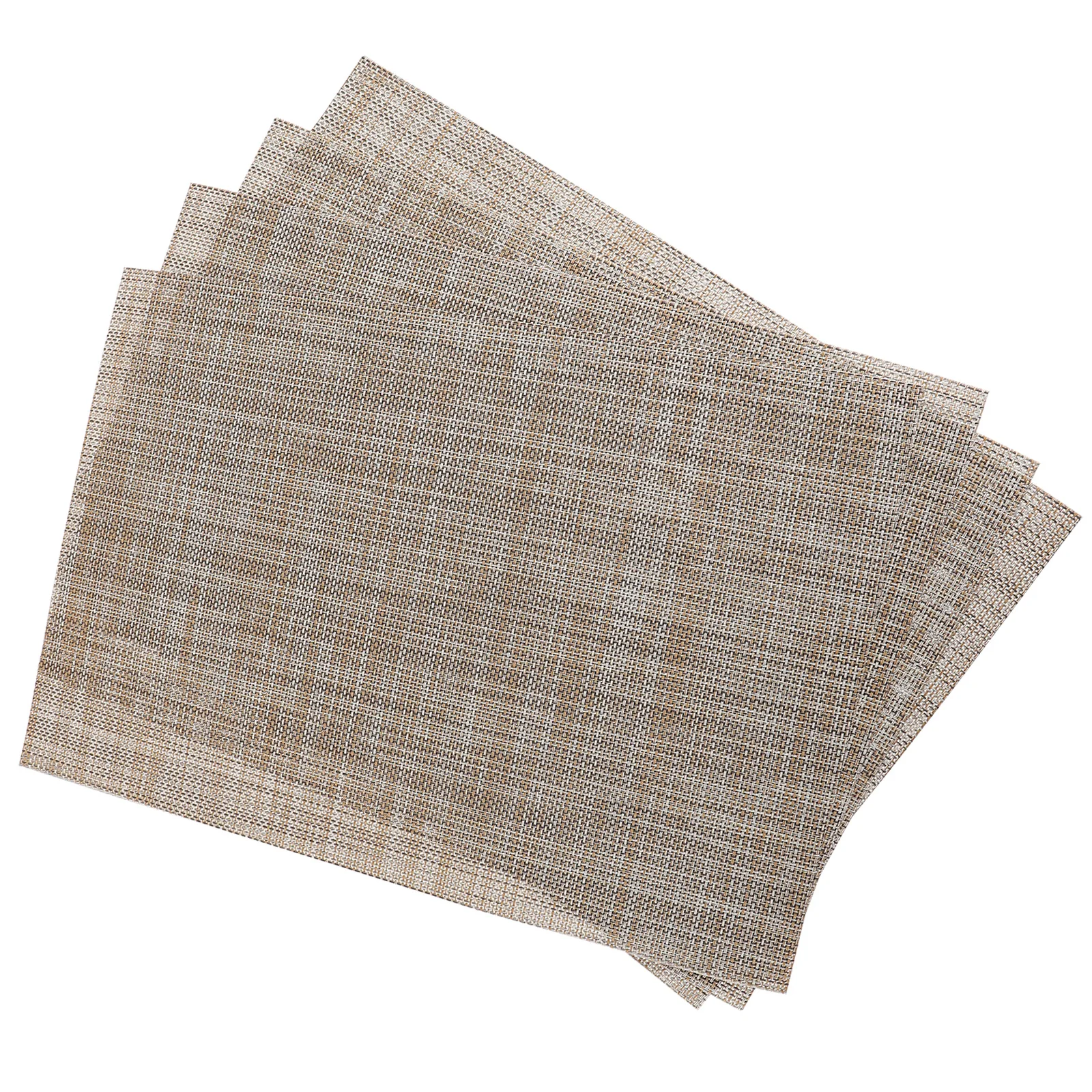 

4pcs PVC Placemats Insulated Table Mats for Dining Decor Waterproof Easy Clean Rattan Design Heat Insulation