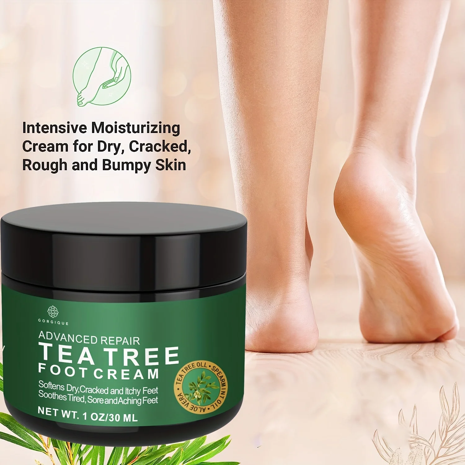 Tea Tree Oil Foot Cream for Dry Cracked Feet