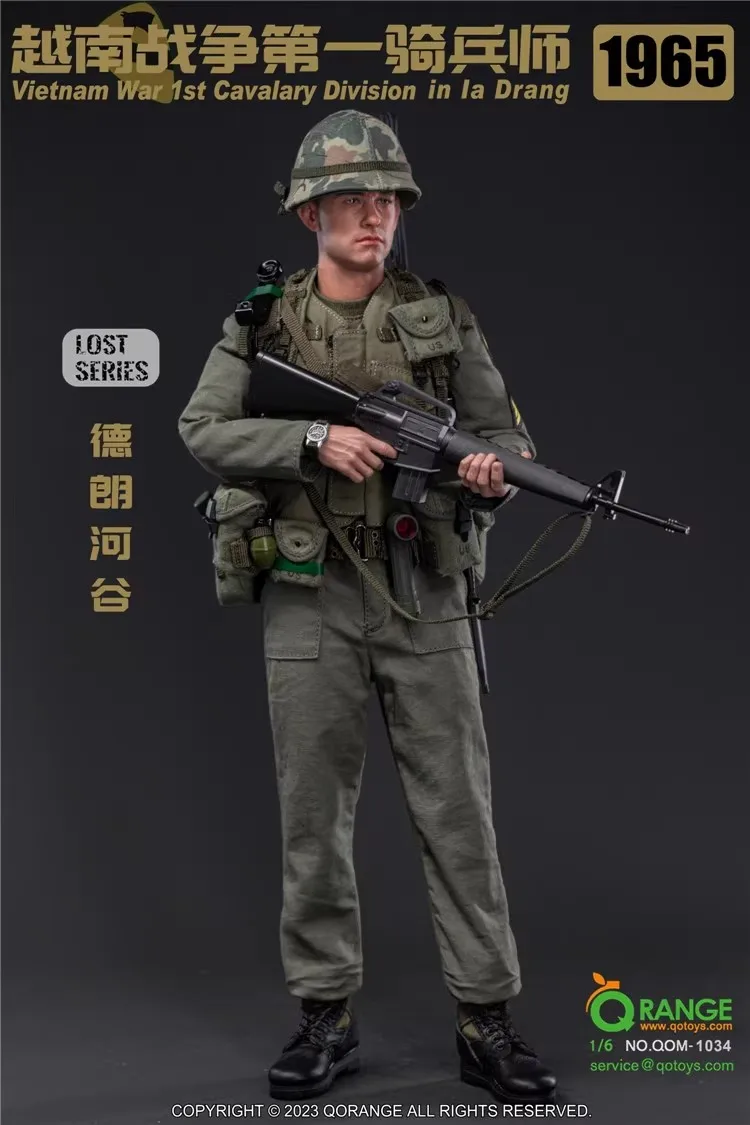 QOTOYS QOM-1034 1/6 Soldier US 1st Cavalry Division 1965 Vietnam Full Set 12\'\' Action Figure Model Toy In Stock