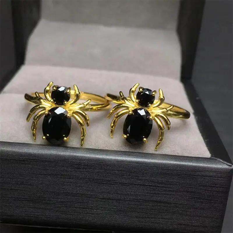 S925 Natural Spinel Spider Ring For Women Fashion Crystal Jewelry Ring Reiki Healing Jewelry Gifts 1pcs