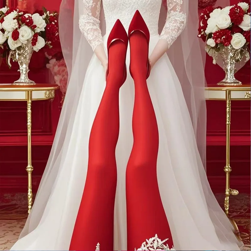 

45- 75kg 2pcs Plus Size Women Matte Candy Pink White Rose Red Pantyhose Pieces Velvet 120d Stockings Spring Autumn Long Socks