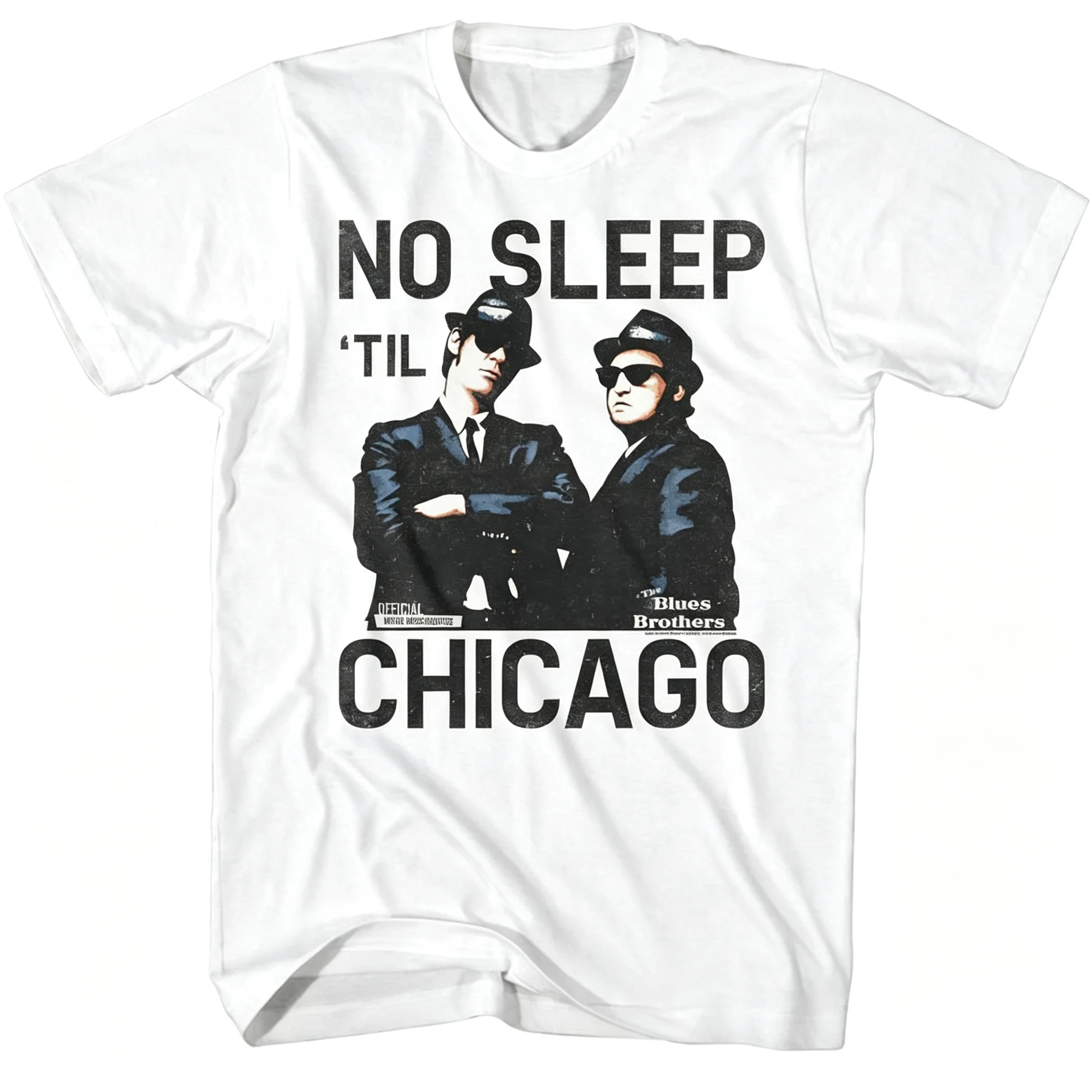 The Blues Brothers No Sleep Graphic T-Shirt, Unisex Retro Movie Tee, Men Casual Streetwear Short Sleeve Cotton Top