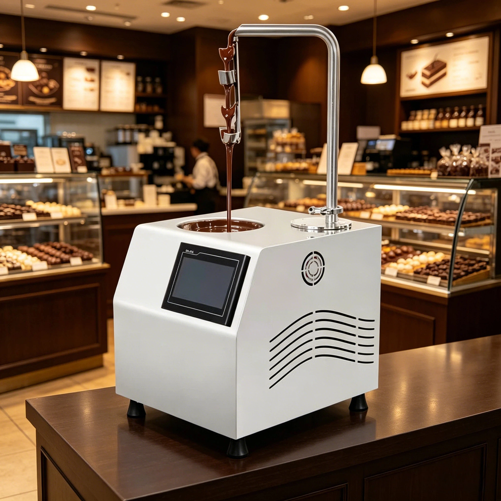 New Stainless Steel Chocolate Melting Machine Corn Milk Compatibility Large Capacity LED Touch Control Dual Independent Temp