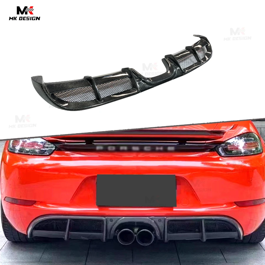 

Carbon Fiber Rear Bumper Lip Diffuser for Porsche 718 Boxster Cayman Rear Diffuser Rear Lip Splitters Car Accessories