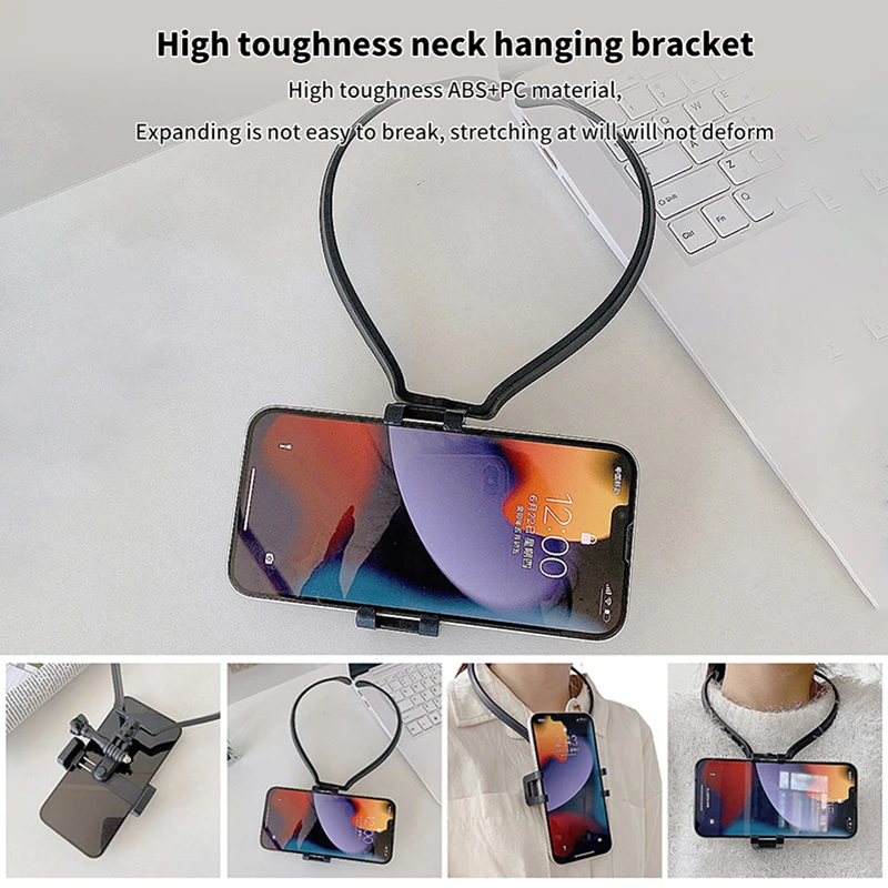 Hands Free Wearable Neck Holder Lazy Phone Stand Universal Hanging Mount Dock Station Bracket