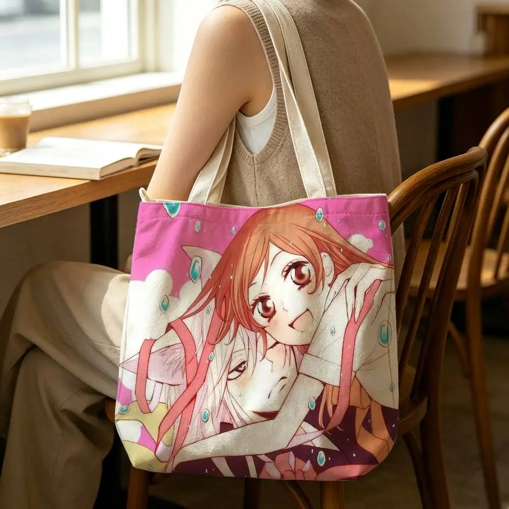 Kamisama Kiss Tomoe x namami Tote Bag for Women Reusable Shopping Tote Bag Zippered Shoulder Bags Print