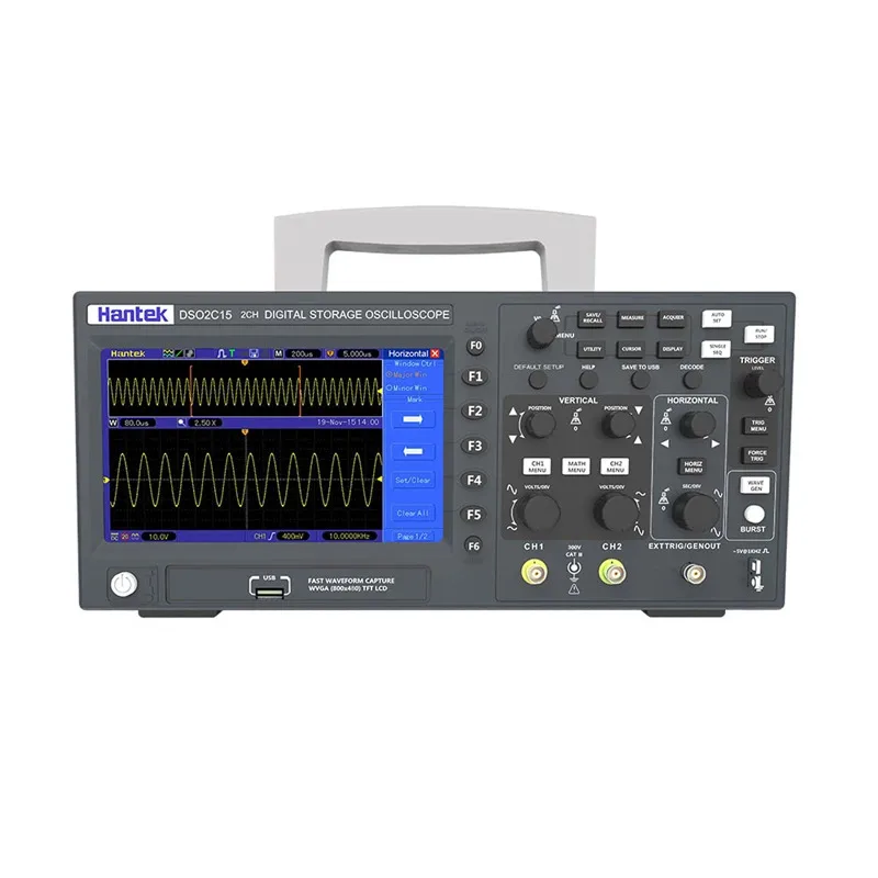 Hantek DSO2D15 Handheld Automotive Oscilloscope DSO2C10 2D10 2 Channels 150MHz 25MHz Signal Generator Voltmeter Frequency Meter