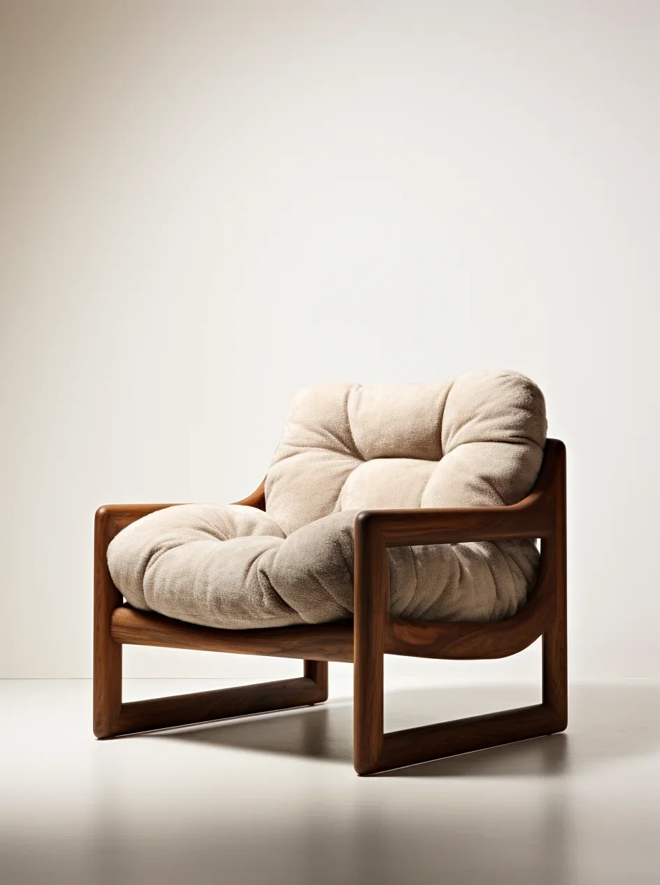 

x11Wabi Sansan Solid Wood Single Sofa Chair Medium Antique Walnut Living Room Leisure Chair Designer Backrest Armchair