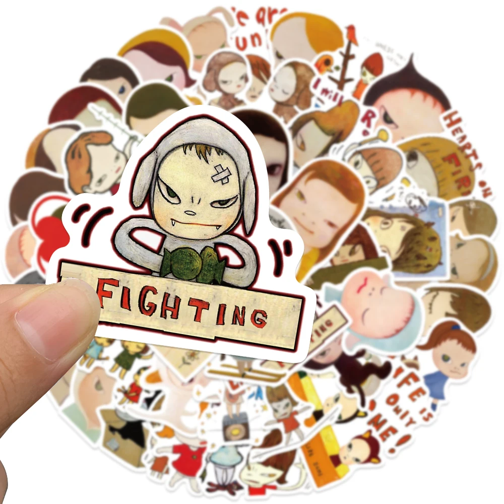 50PCS Japan Yoshitomo Nara Stickers for Car Luggage Laptop Skateboard Gift Journal Waterproof Sticker Wholesale Toy DIY Stickers