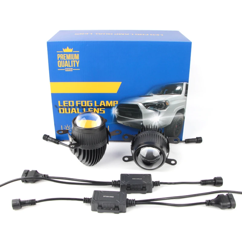 

2.0 Fog Lamp Lens Universal Bracket Car Led Headlights White Light 6000K 2 Inch Lens Foglight Universal Bi Led Projector Lens