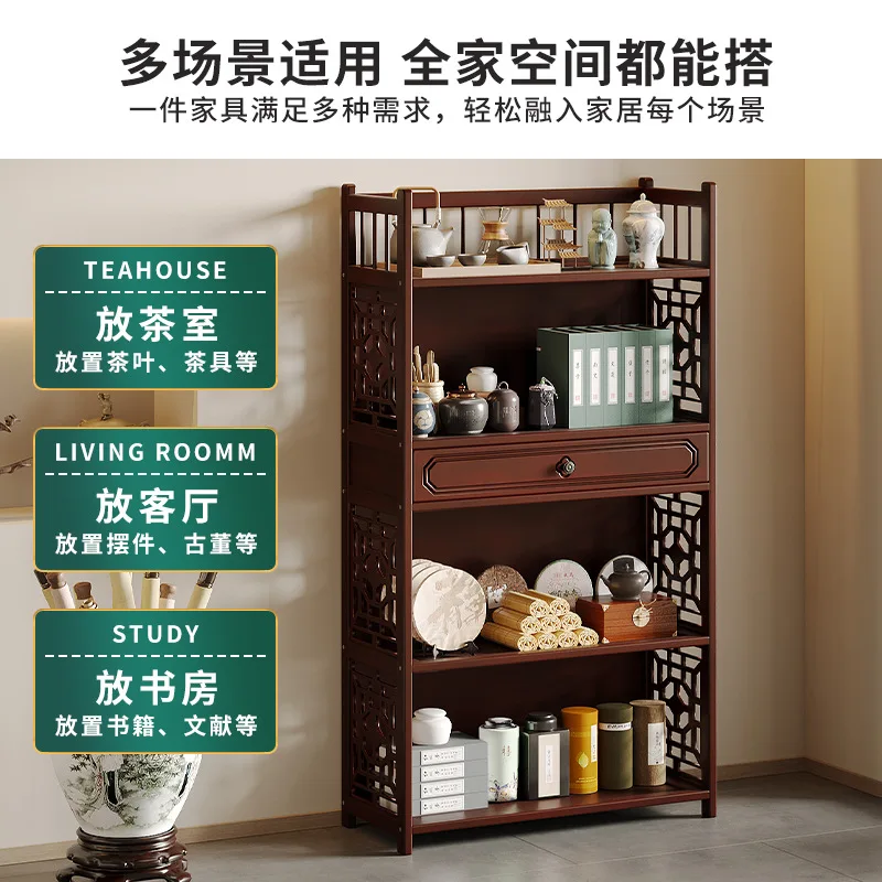 YFY New Chinese Bogu Rack Home Living Room Antique Ornament Display Cabinet Tea Room Tea Set Storage Display Rack