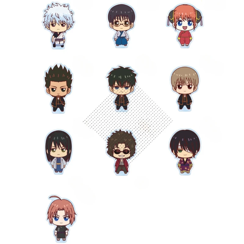 

Game Hijikata Kamui Katsura Takasugi Okita Gintoki Anime Shimura Shinpachi Keychain Doll Acrylic Keyring Pendant for Gift