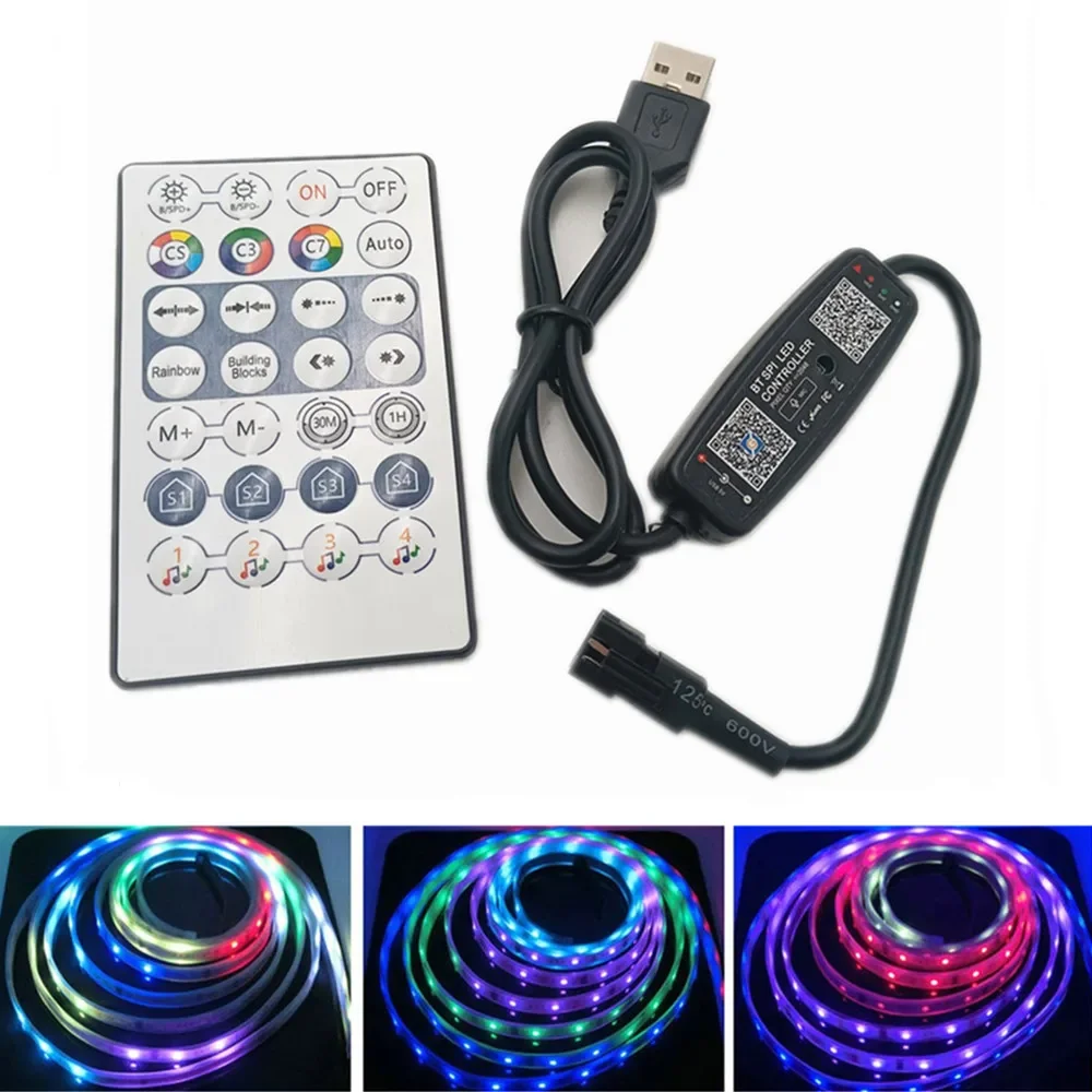 WS2812B Controller Bluetooth Music for Pixel LED Strip Light SK6812 WS2811 WS2812 LED Light Strip USB 5V APP Remote Controller
