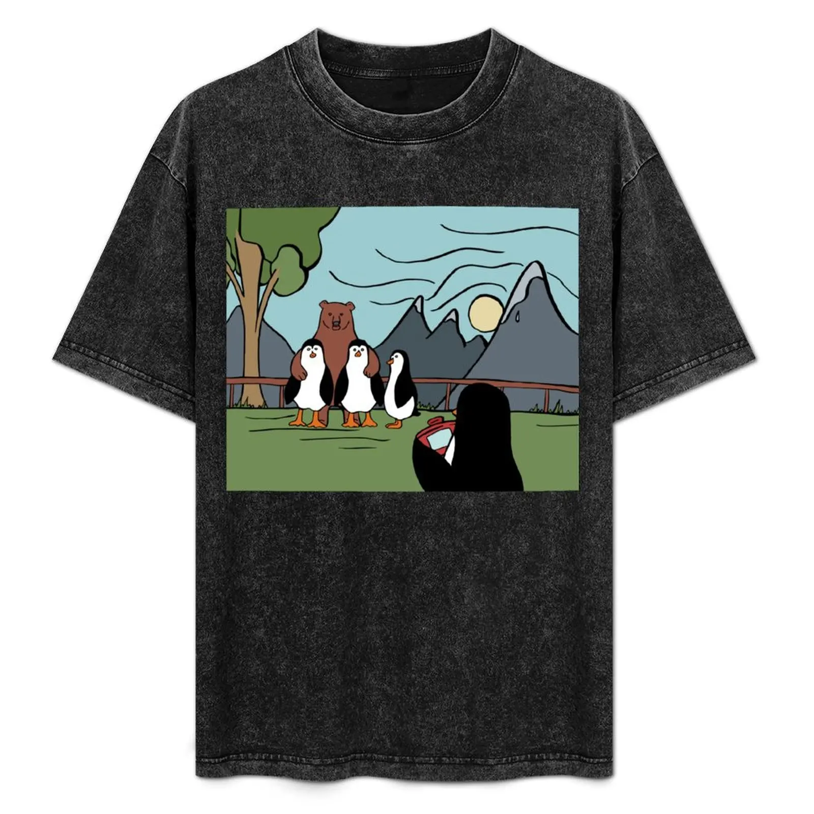 

Penguin Family Photo Opp With a Local Bear T-Shirt Breathable Gym Short Sleeve T-Shirt