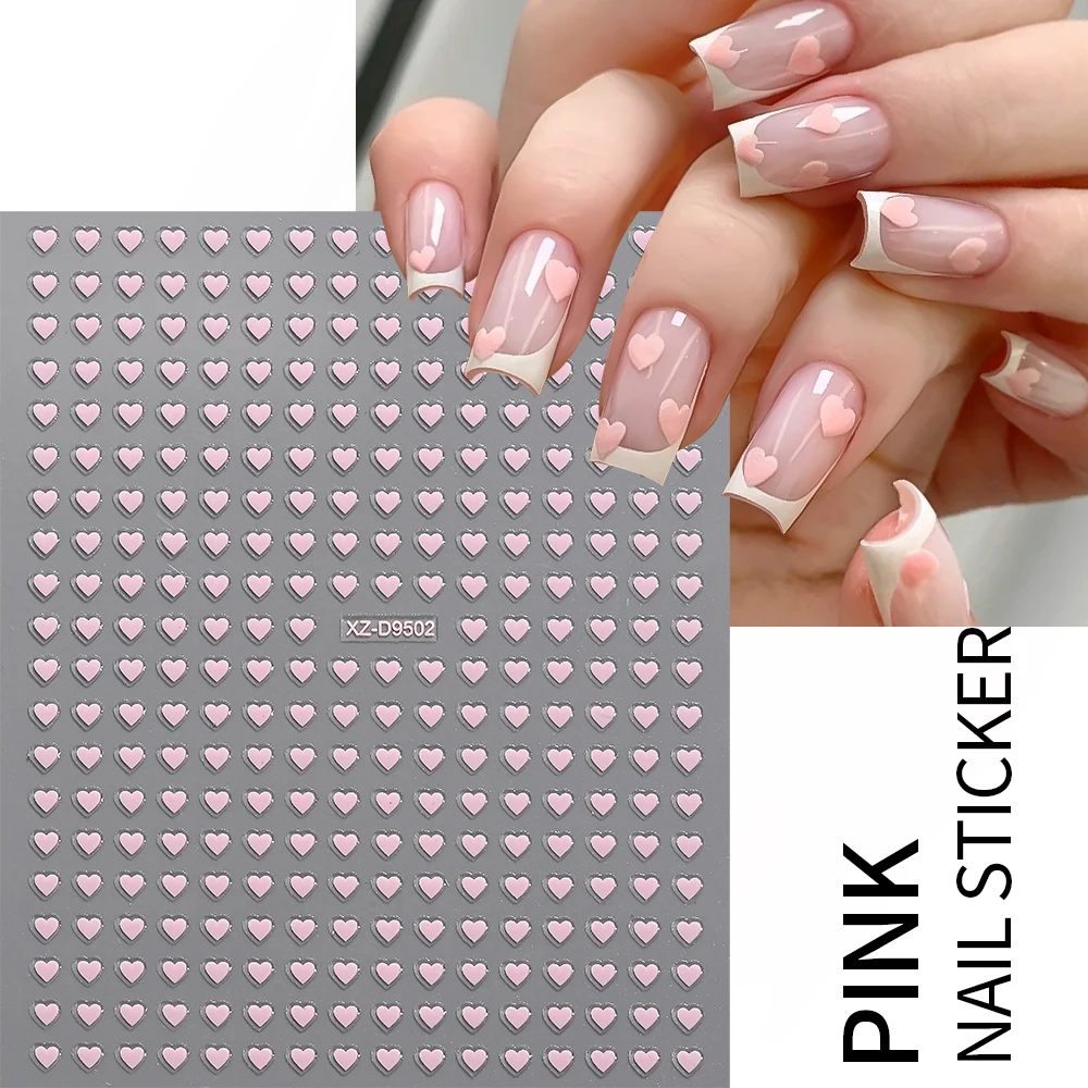 8 pezzi carino mini amore cuore adesivi per nail art romantico piccolo cuore autoadesivo decalcomanie per unghie rosso rosa argento cuore manicure decor