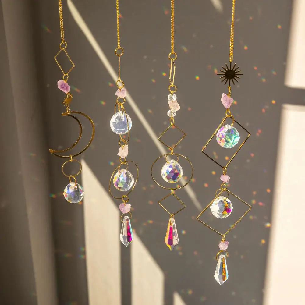 

Faux Crystal Sun Catcher Colorful Sun Catcher Hanging Rainbow Prism Sun Catcher for Window Garden Tree Party Home Decoration