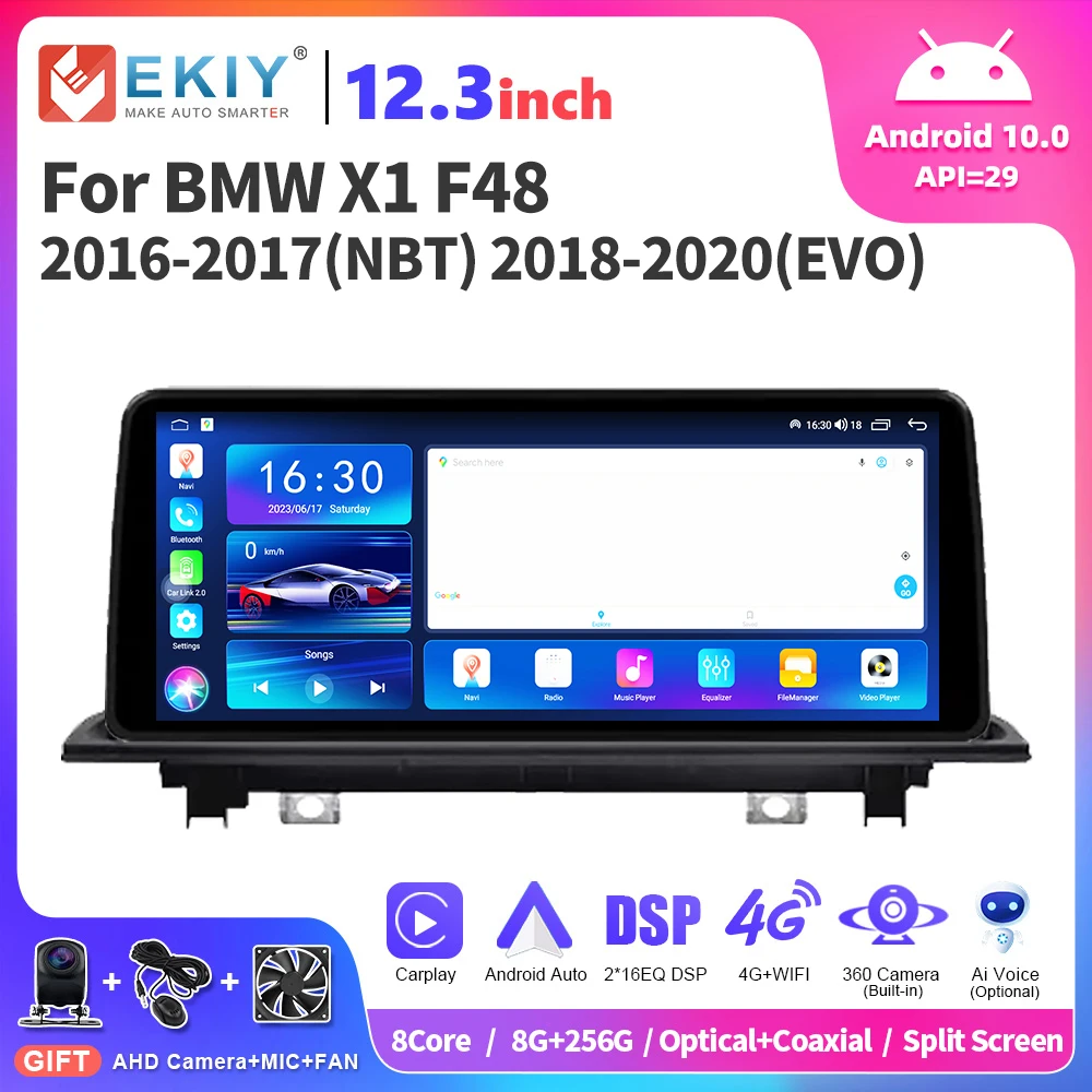 

EKIY 12.3 inch Car Multimedia Player For BMW X1 F48 2016-2018 NBT 2018-2020 EVO System Radio Carplay Stereo Navigation Autoradio