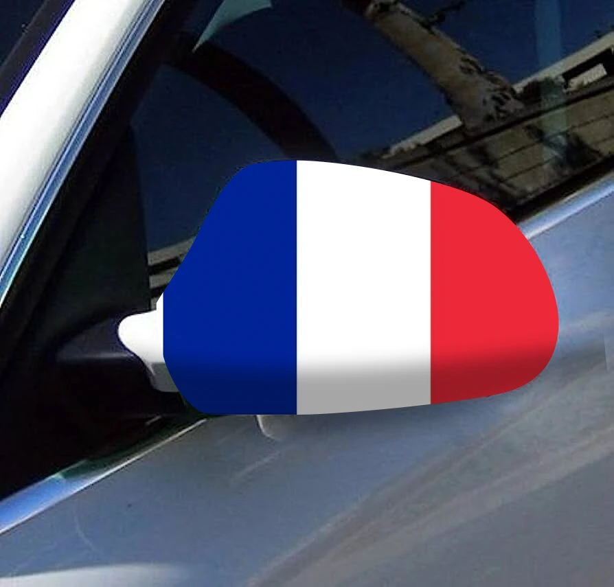 

Directly Delivery 2 Pcs Free Size Four-way stretch fabric France French Flags Car Mirror Cover