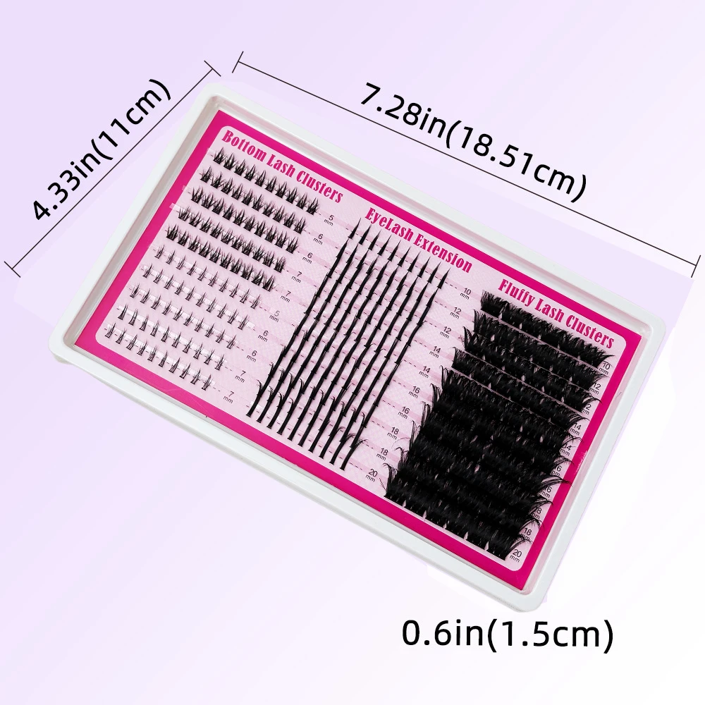 4 IN 1 Wimpernbüschel 200D-60D Lange 6-20mm Wimpernspikes Untere Wimpern Wiederverwendbare DIY Wimpernverlängerung Manga-Büschel – Detail 2