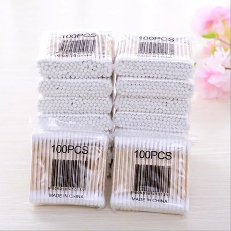 Hot Double Head Cotton Swabs Women Makeup Buds Tip for Medical Wood Sticks Nose Ears Cleaning Health Care Tools