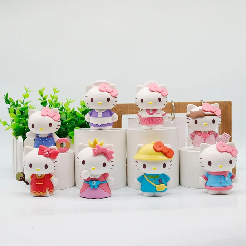 Figurka Sanrio, postać z kreskówki, urocza Hello Kitty, kawaii, do przebierania, ozdoba na biurko, lalka, kreskówkowa dziewczynka, prezent urodzinowy