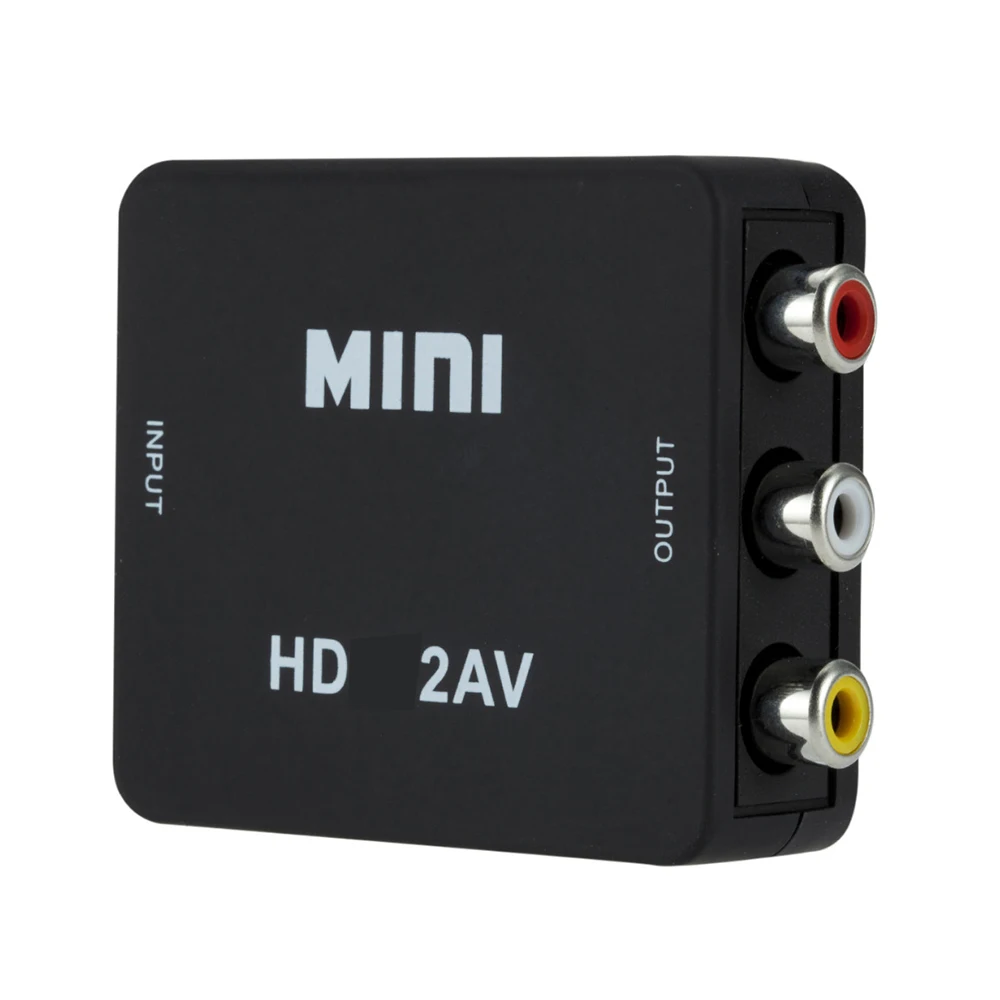 HDMI-compatible TO AV RCA CVSB L/R Video 1080P Scaler Adapter Converter Box HD Video Composite Adapter Support NTSC PAL Output