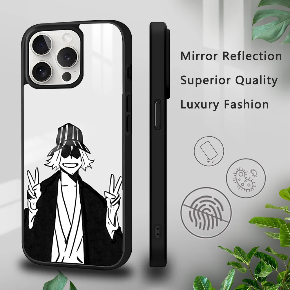 B-BLEACH Kisuke Urahara Phone Case For iPhone 16 15 14 13 12 11 Pro Xs Max Mini Plus Celulares Hard Funda