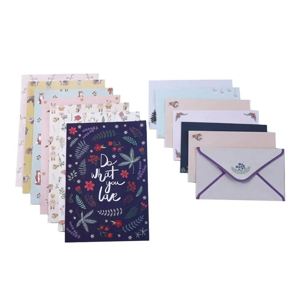 Office Supplies Beautiful Flower Gift Envelope Letter Pad Different Style Writing Paper Envelope Letter Paper Stationery Paper