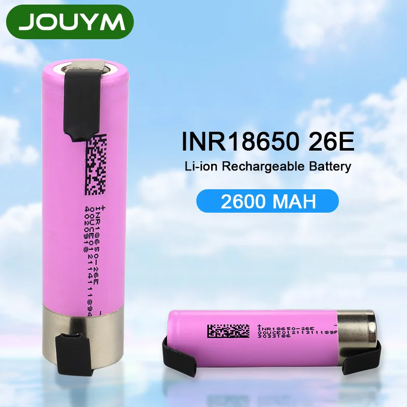 

JOUYM 2600mAh High-discharge Power 30A Current 3.7V 15-20mΩ 18650 Rechargeable Cell Li-ion batteries