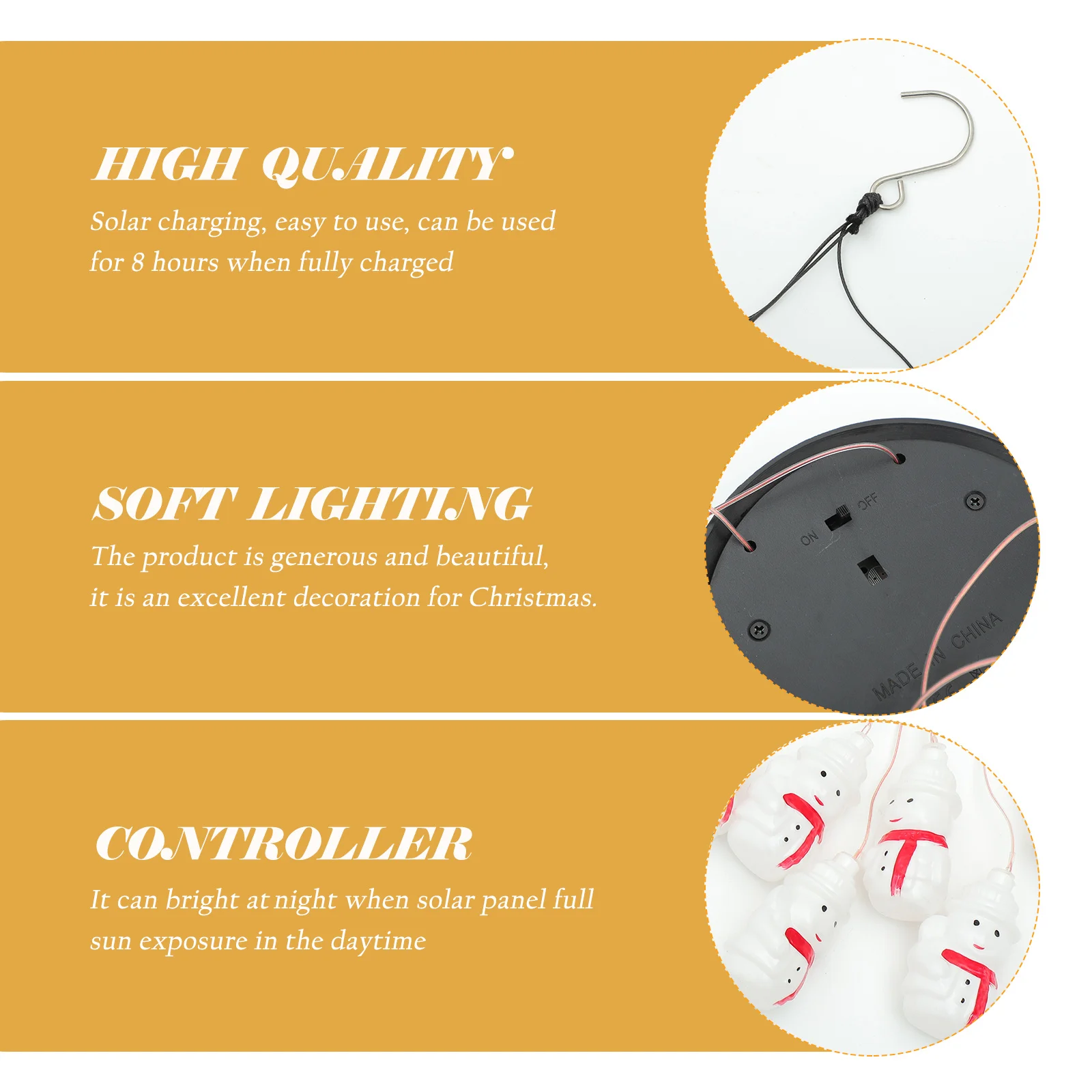 

Solar Wind Chime 6 LED Lights Durable No Shape Change Automatic Night Lighting Christmas Gift Wind Chime Light