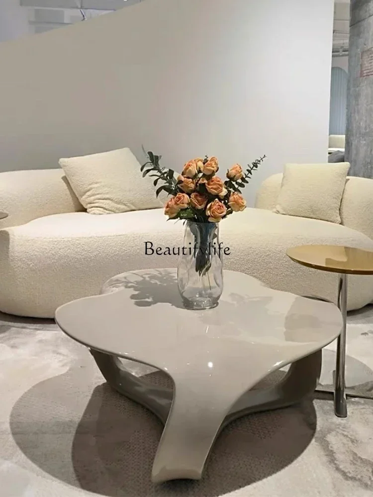 03.z.FRP cloud coffee table special-shaped hollow electroplating small coffee table irregular negotiation table