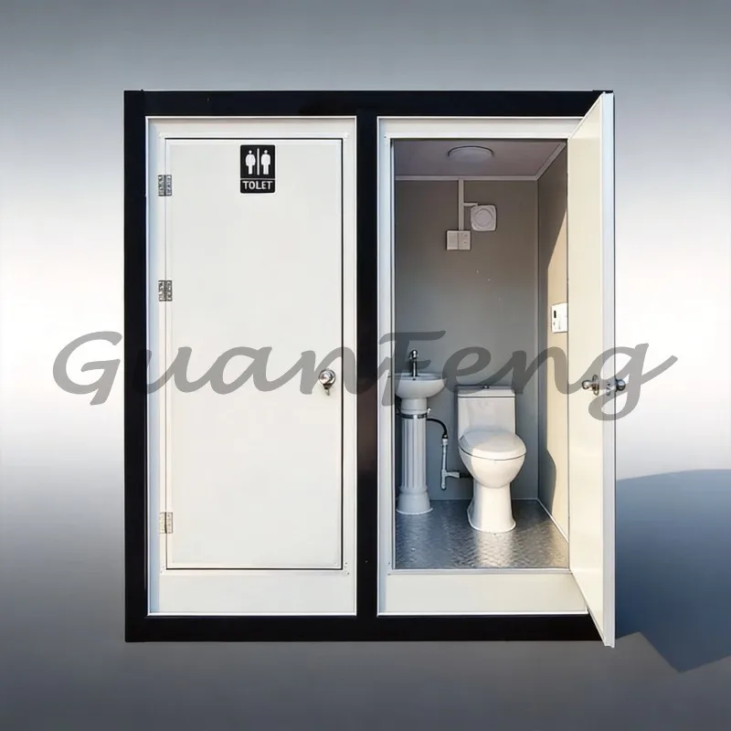 Pre‑Fabricated Portable Mobile Toilet, Outdoor Removable Restroom for Construction Site, Camp and Public Places