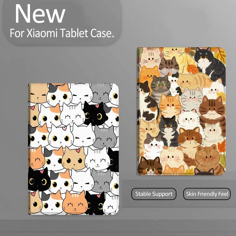 Cute Anime Cat Art For Xiaomi Redmi Mi Pad 4 5 6 7 8 K SE Mini Pro Plus Max 10.1 11.2  inch Tablet Case