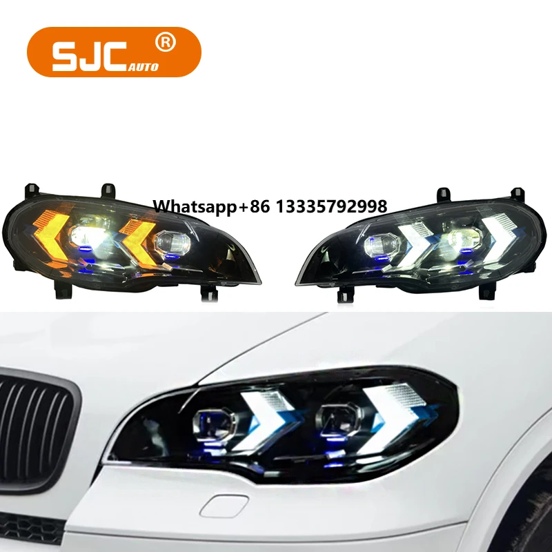 

SJC Auto for BMW X5 E70 Headlight Assembly 2007-2013 Signal Animation Front Lights LED Projector X5M XDrive Car Accessories