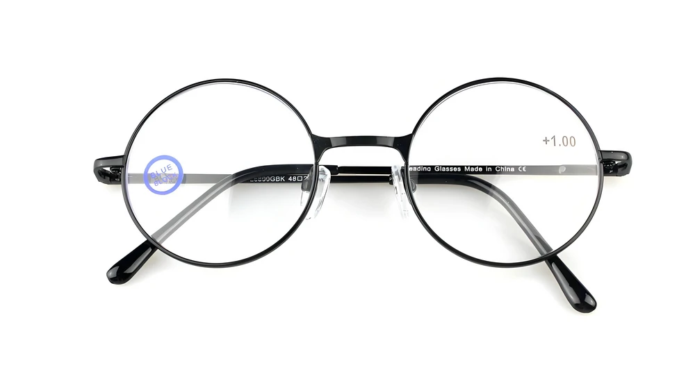 Runde Vintage-Lesebrille aus Metall mit blauem Licht blockierend – leichte Anti-Augenspannungs-Lesebrille für Männer und Frauen – Detail 9