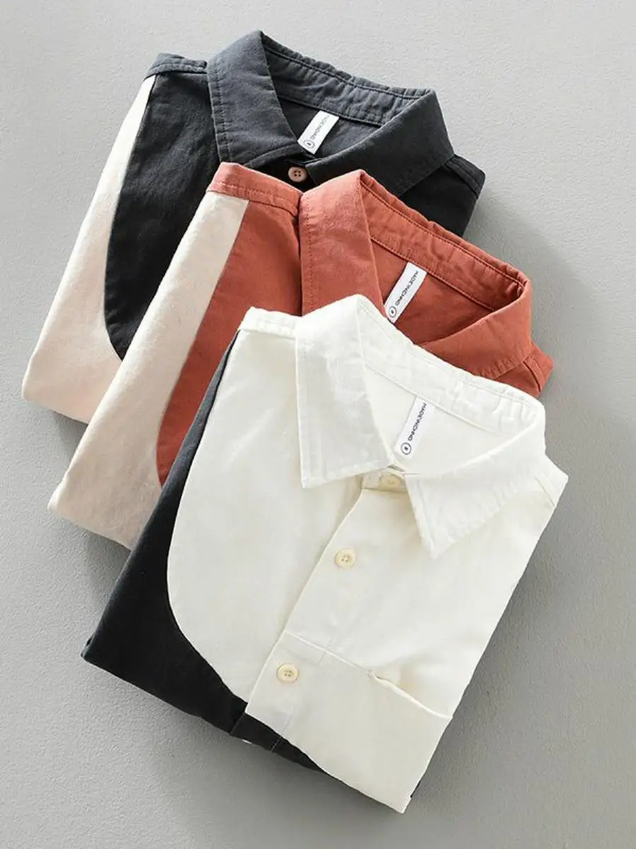 

Casual Men's Long Sve irt Color Blo Contrast Spring New Sle Retro Design Trendy Men's Button up Casual Faion irt