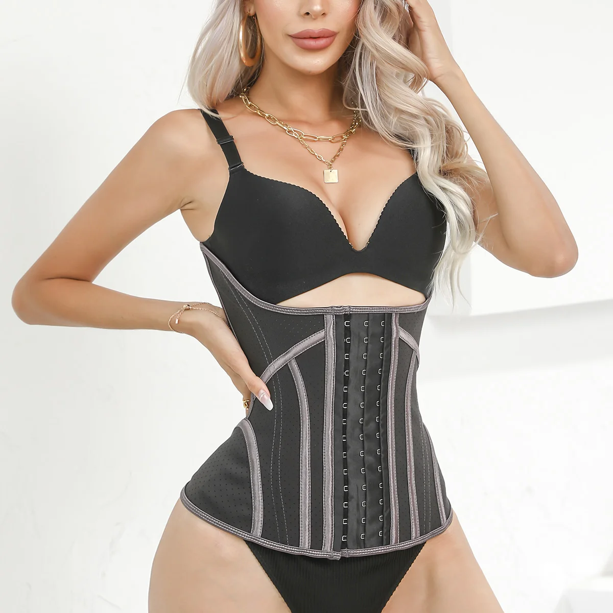 Latex Waist Trainer Corset Body Shapewear Women Flat Belly Slimming Sheath Fitness Girdle Shaper Fajas Colombianas 19 Steel Bone